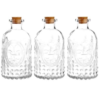 3 Piece Clear Glass Decorative Bottles Set (Set Of 3) - Image 0