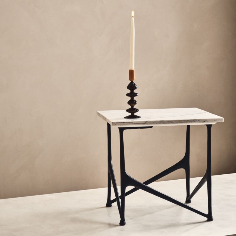 Aerolit White Marble Side Table by Bill Curry - Image 1