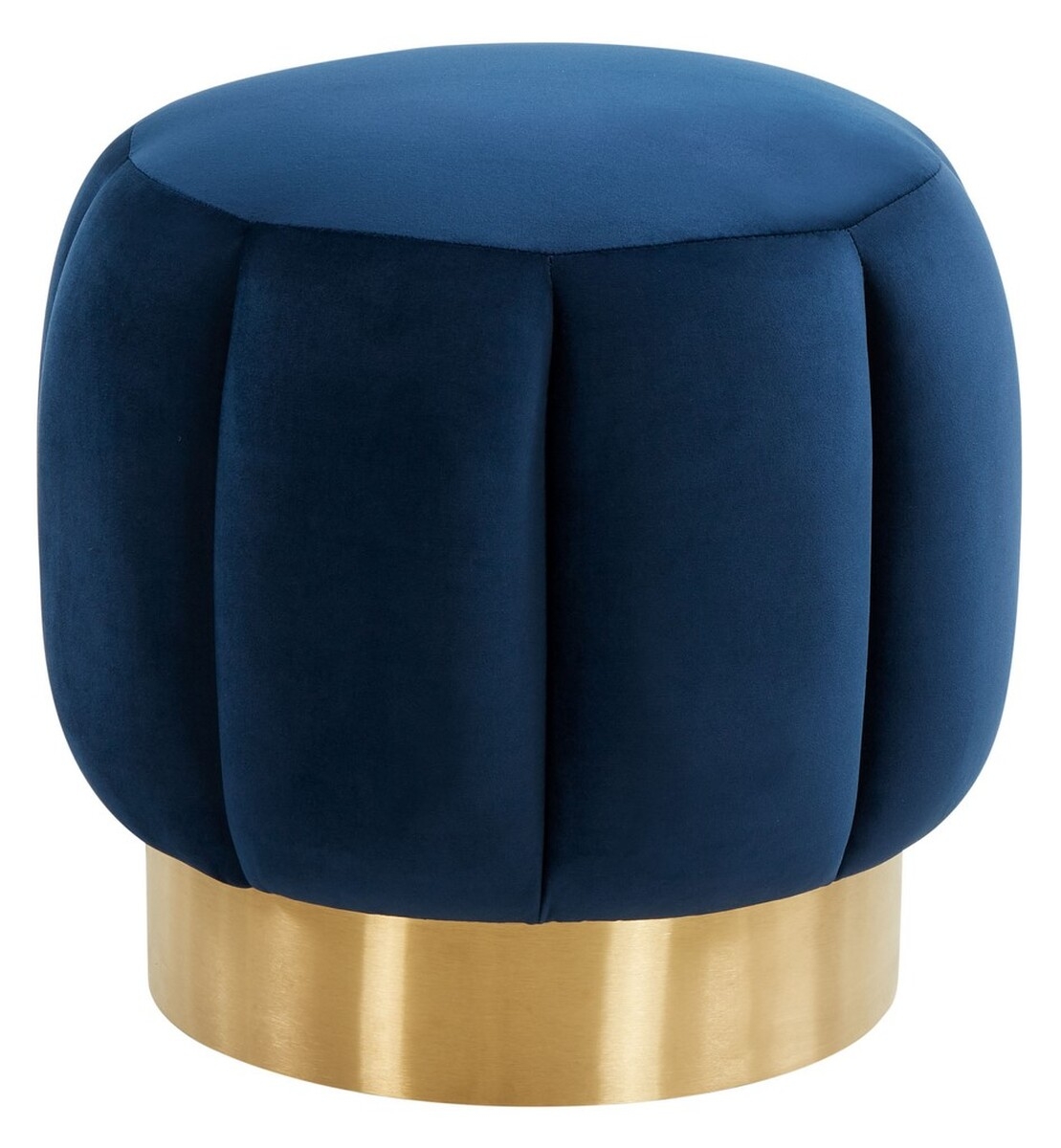 Maxine Channel Tufted Ottoman - Navy - Image 0