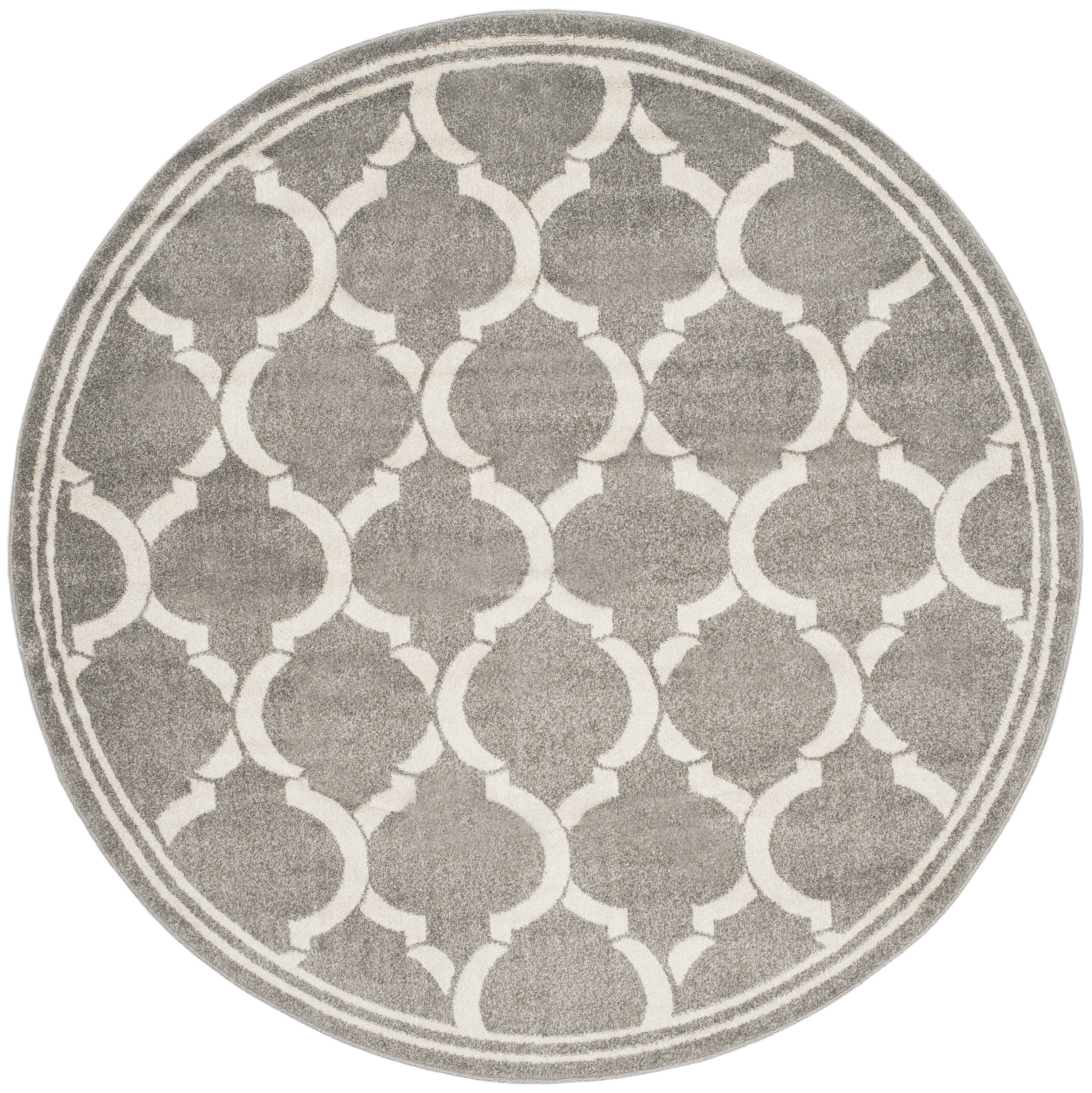 Arlo Home Indoor/Outdoor Woven Area Rug, AMT415R, Dark Grey/Beige,  7' X 7' Round - Image 0