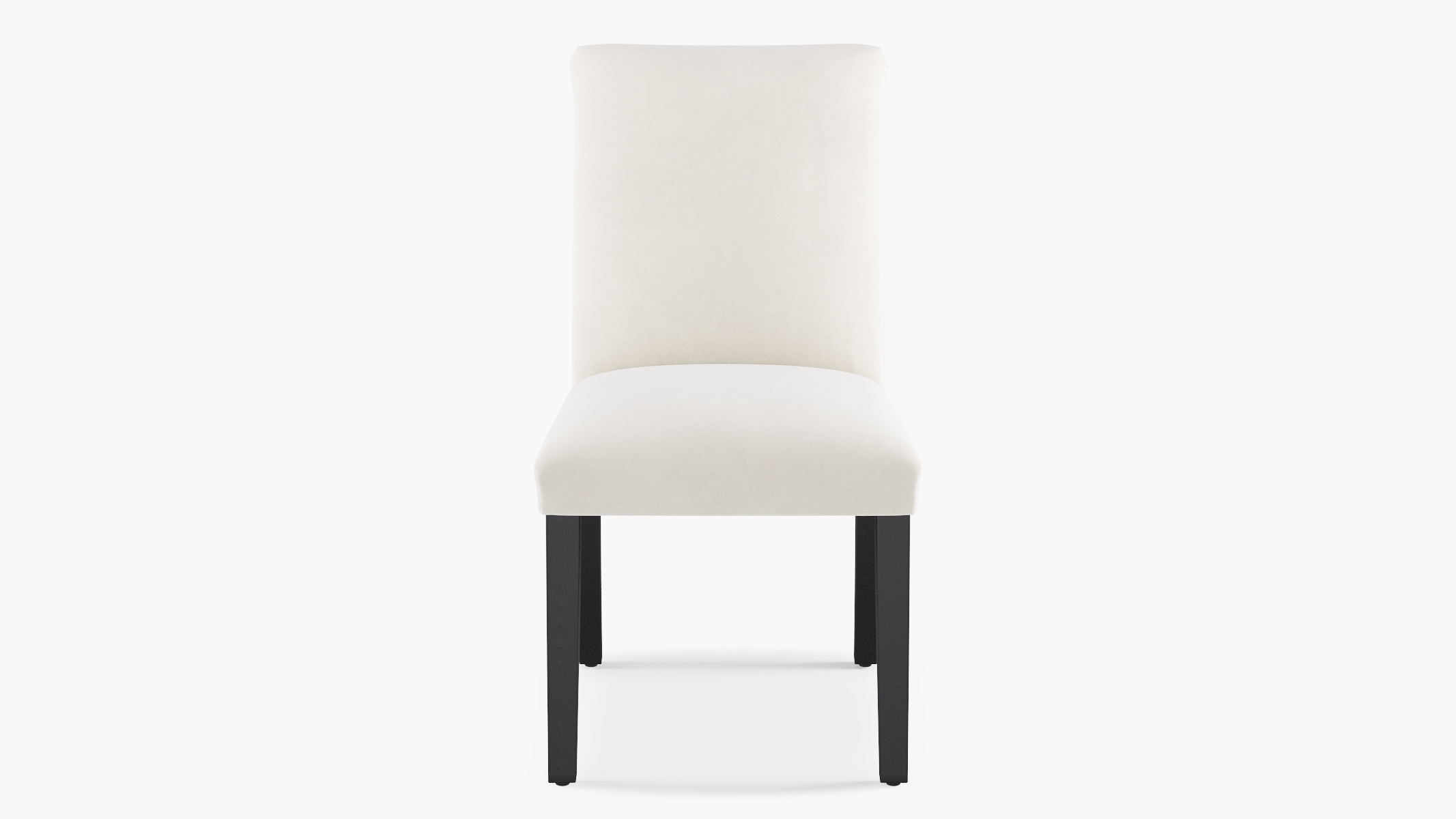 Classic Dining Chair, White Classic Velvet, Black - Image 0