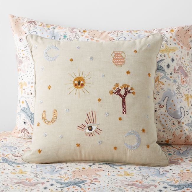 Gwen Embroidered Square Kids Throw Pillow by Jeremiah Brent - Image 0