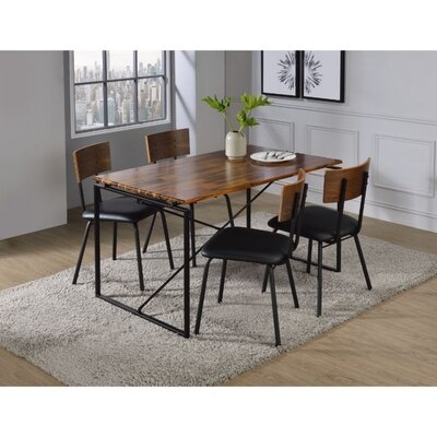 Modern Contemporary Office Home Kitchen Dining Dinner Table Oak & Black Finish - Image 0
