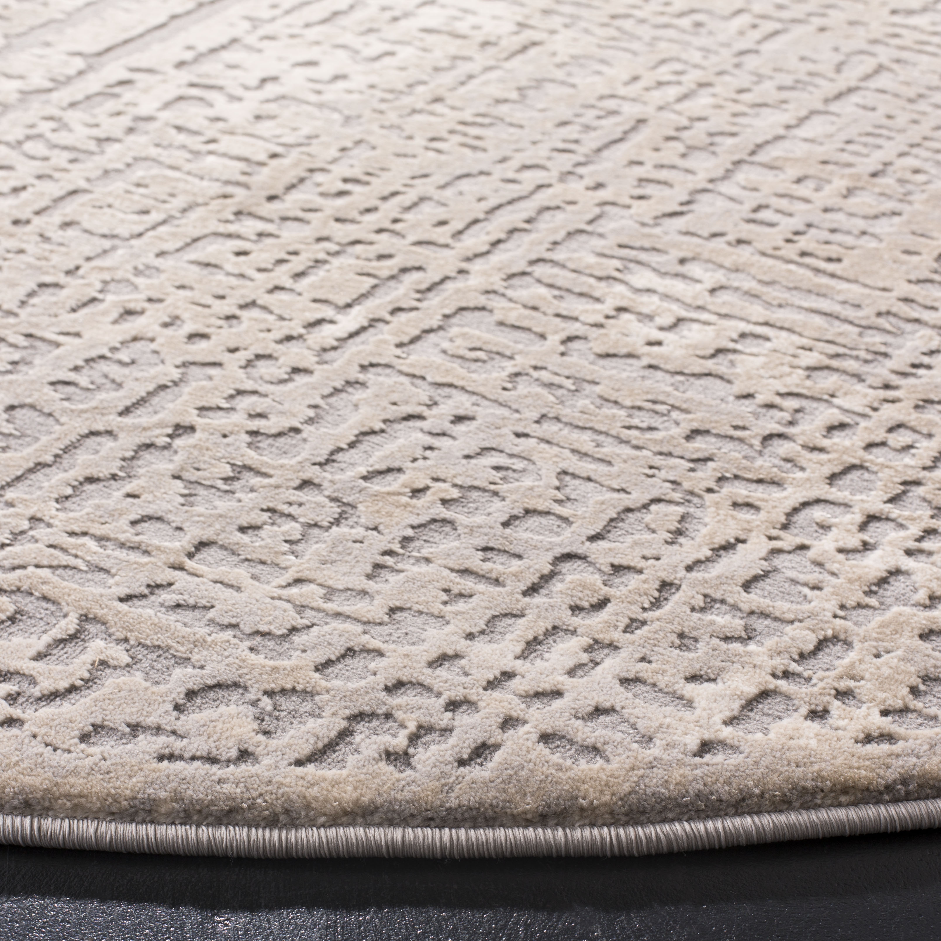 Arlo Home Woven Area Rug, MDW317A, Ivory/Grey,  6' 7" X 6' 7" Round - Image 2