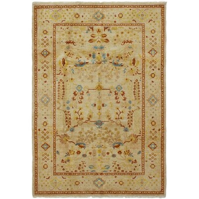 One-of-a-Kind Kalyssa Hand-Knotted Cream 6'2" x 9'1" Wool Area Rug - Image 0