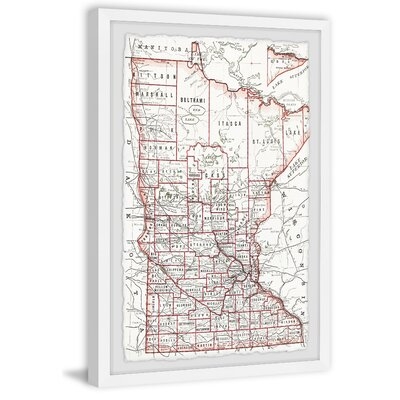 'Red City Outline' - Picture Frame Print on Paper - Image 0