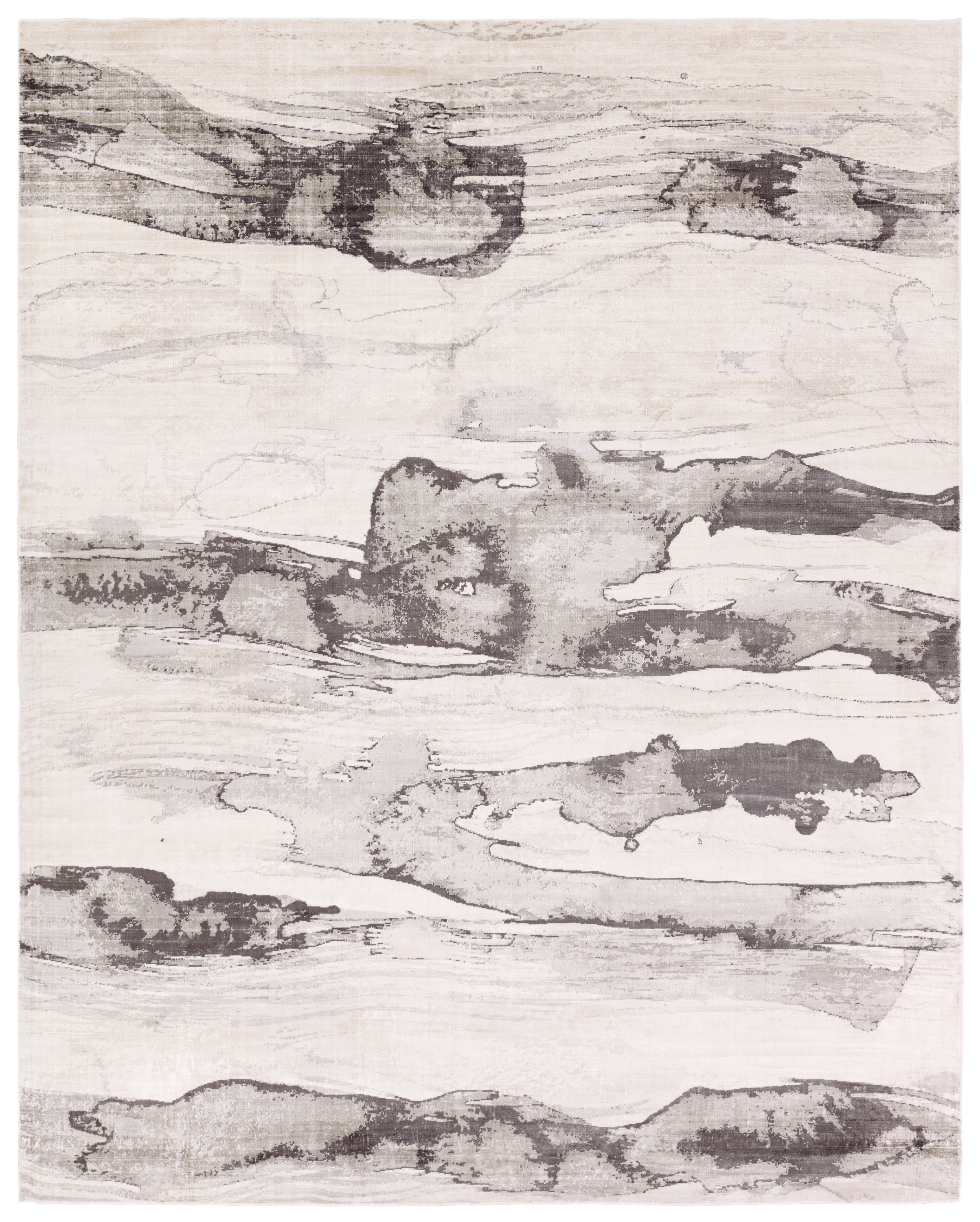 Contour SNA01 Handmade Abstract Gray and Ivory Area Rug (8'x10') - Image 0