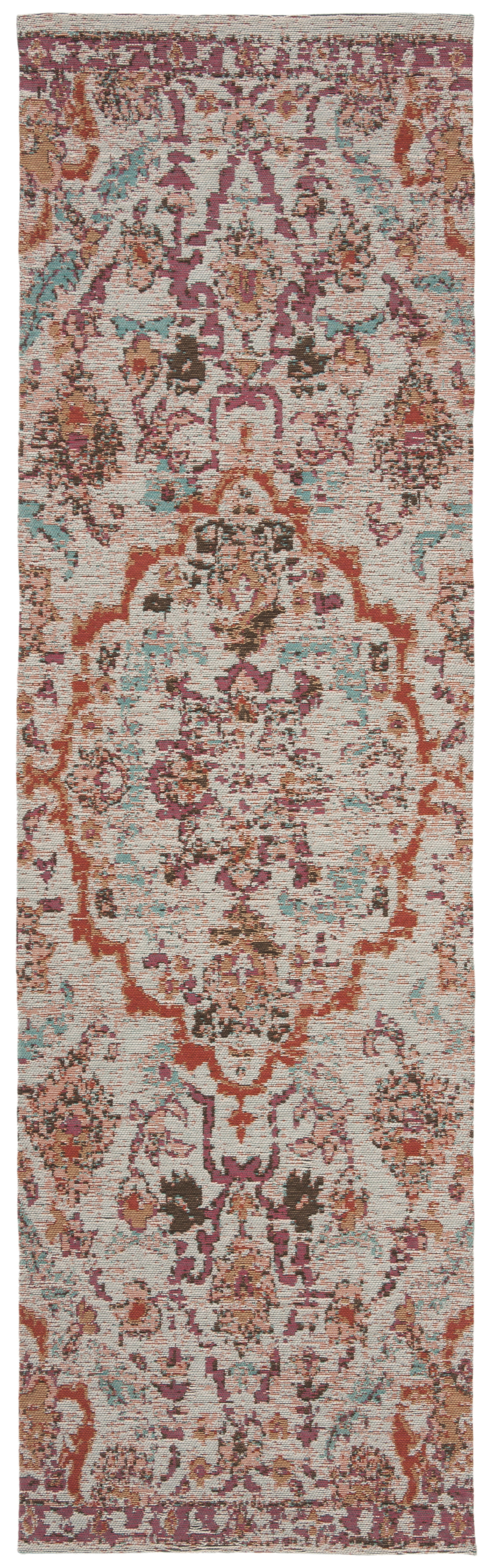 Arlo Home Woven Area Rug, CLV102Q, Red/Beige,  2' 3" X 8' - Image 0