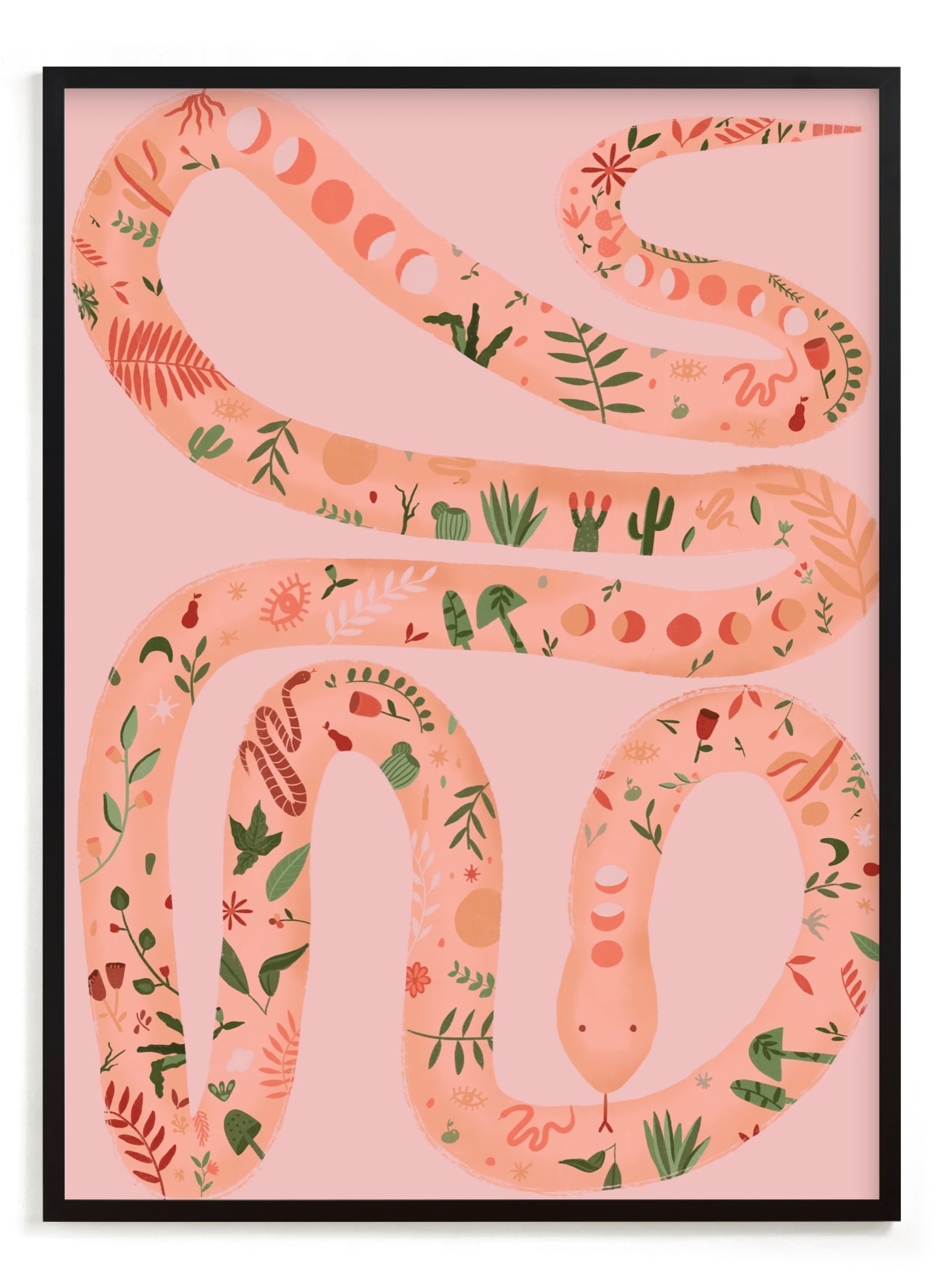 Folk Floral Snake Limited Edition Fine Art Print 2 - Image 0