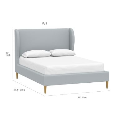 Wren Wingback Upholsted Bed, Full, Lustre Velvet Silver - Image 5