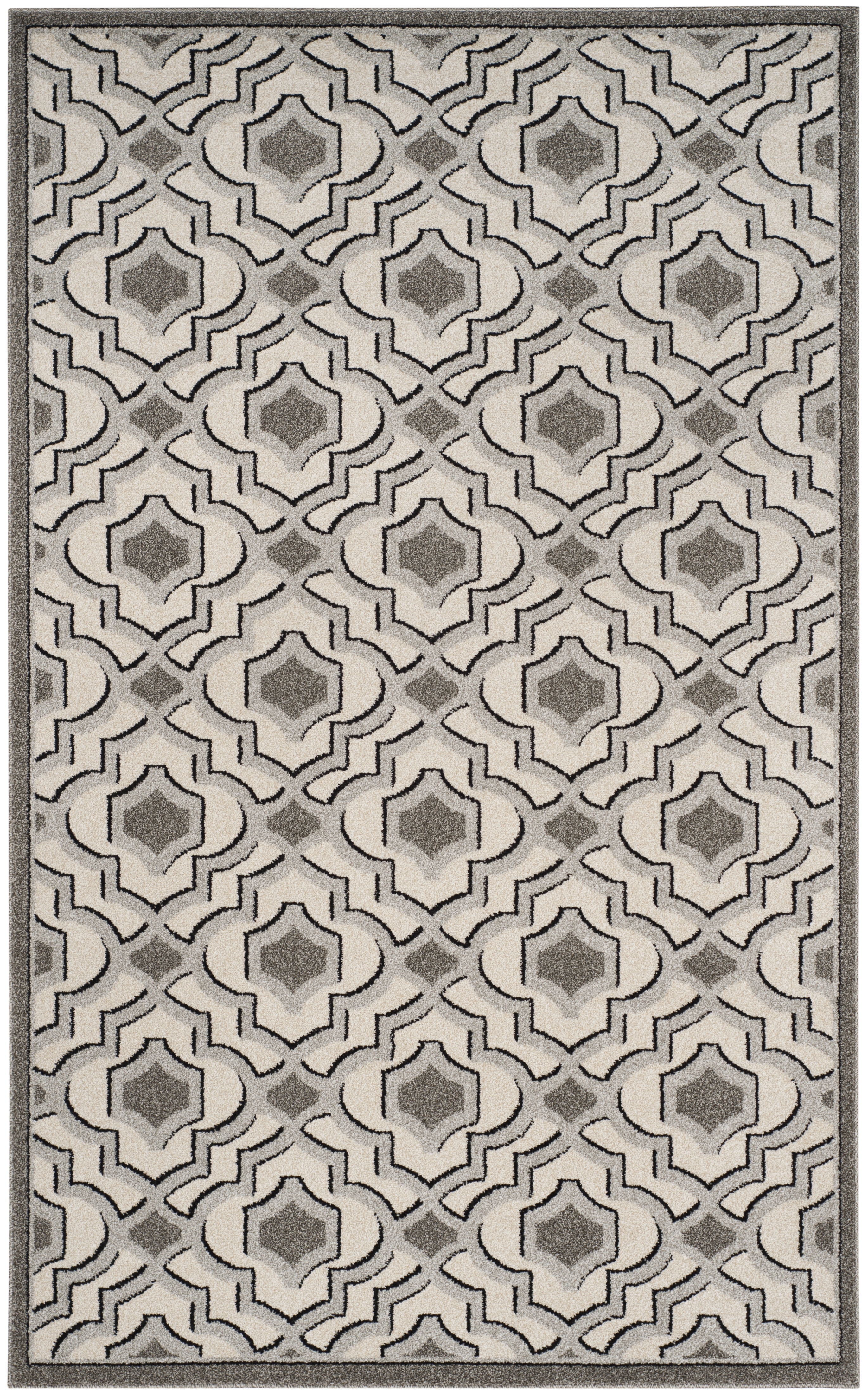 Arlo Home Indoor/Outdoor Woven Area Rug, AMT432E, Ivory/Grey,  5' X 8' - Image 0