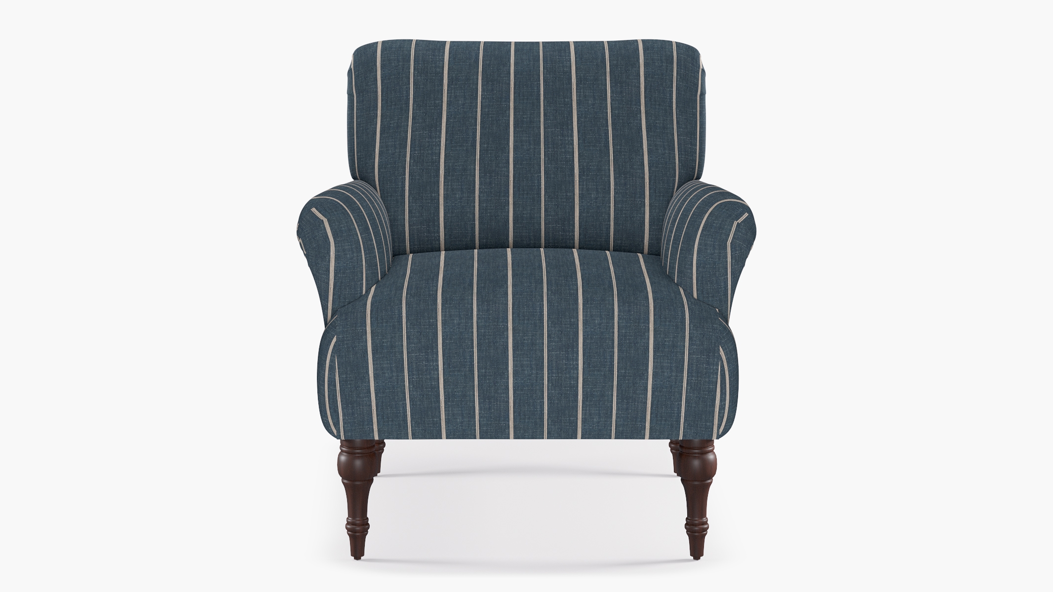 Traditional Accent Chair, Indigo Fritz, Espresso - Image 0