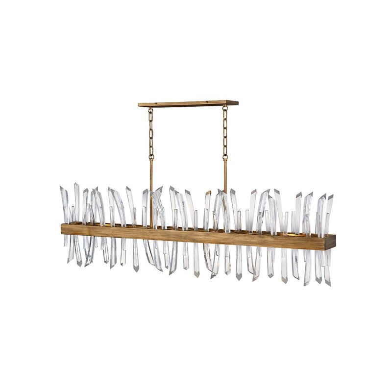 Fredrick Ramond 6 - Light Unique Rectangle Chandelier with Crystal Accents Finish: Burnished Gold - Image 0