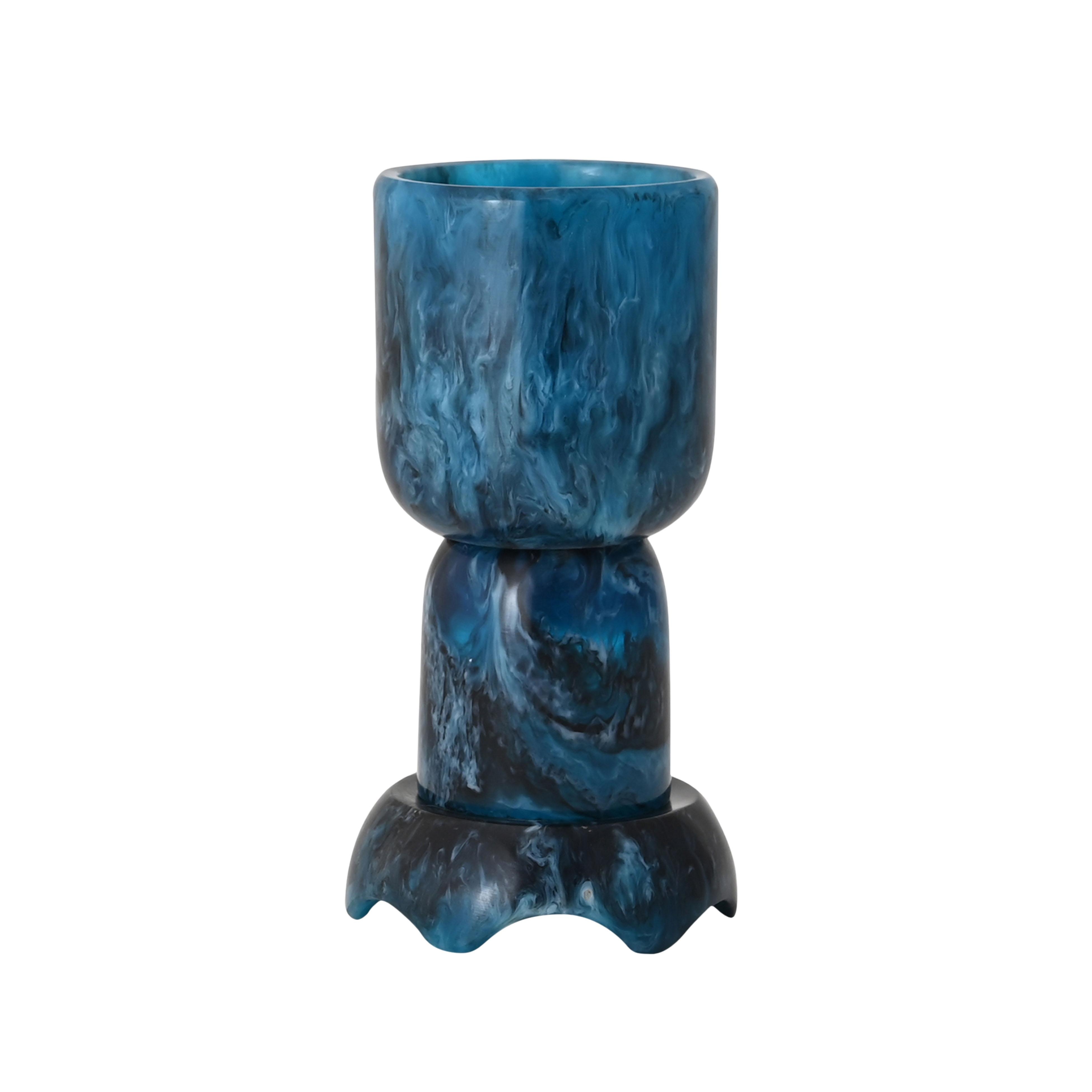 Platform Blue Swirl Resin Kiddush Cup - Image 0