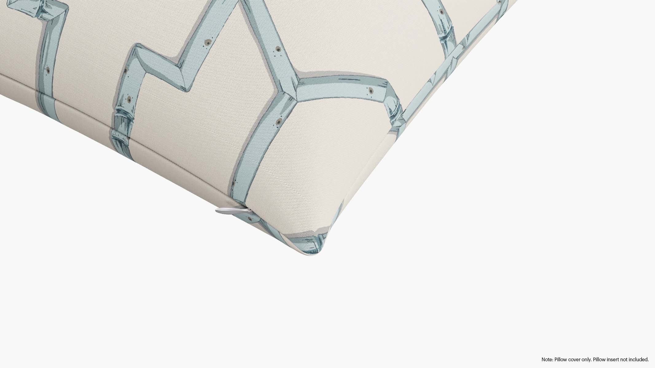 Throw Pillow Cover 20", Blue Baldwin Bamboo, 20" x 20" - Image 1