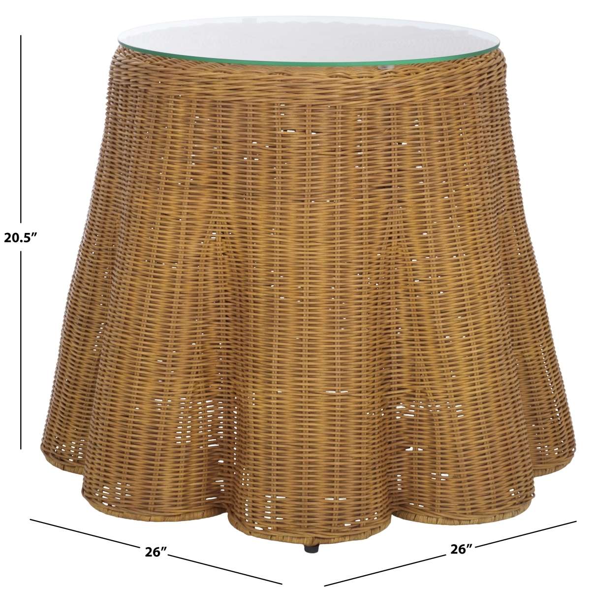 Hylda Round Rattan Accent Table - Natural - Image 4