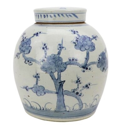 Prower Blue And White 9.5'' Porcelain China Jar - Image 0