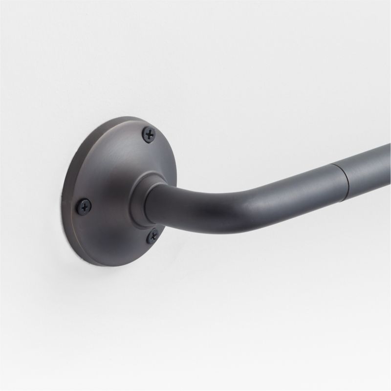 Classic Round Brushed Bronze Bath Towel Bar 24" - Image 1
