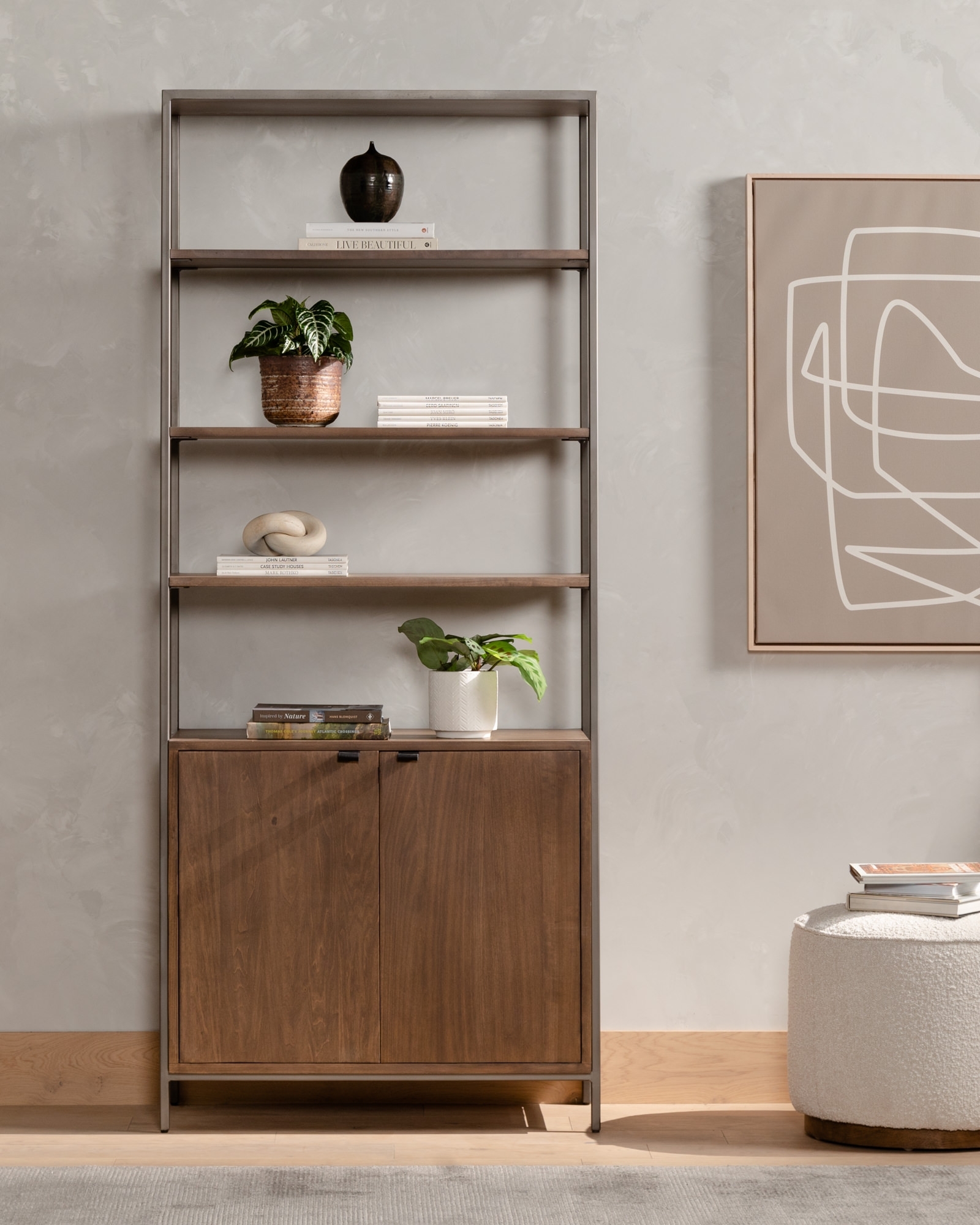 Trey Modular Wide Bookcase-Auburn Poplar - Image 13