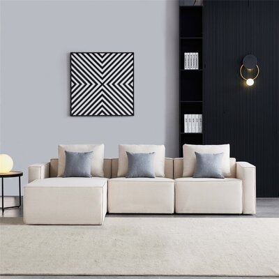 Sectional Couch With Reversible Chaise Modern L-Shape Sofa 3-Seat Couch Modular Sectional Sofa - Image 0