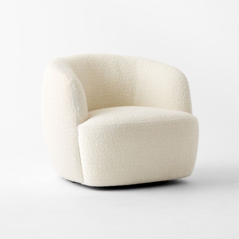 Gwyneth Ivory Boucle Swivel Chair by goop - Image 4