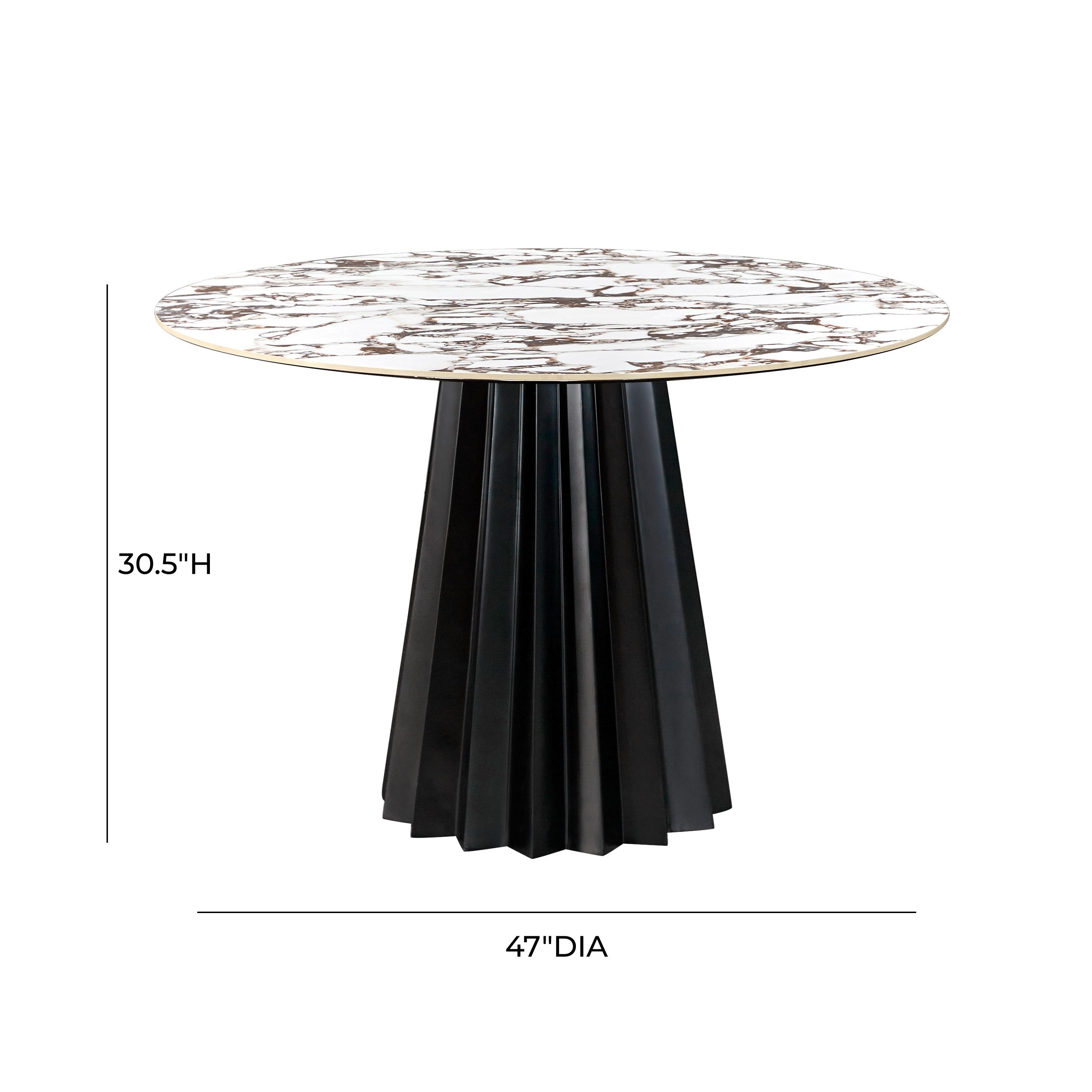 Jimena Marble Ceramic 47" Round Dining Table - Image 4