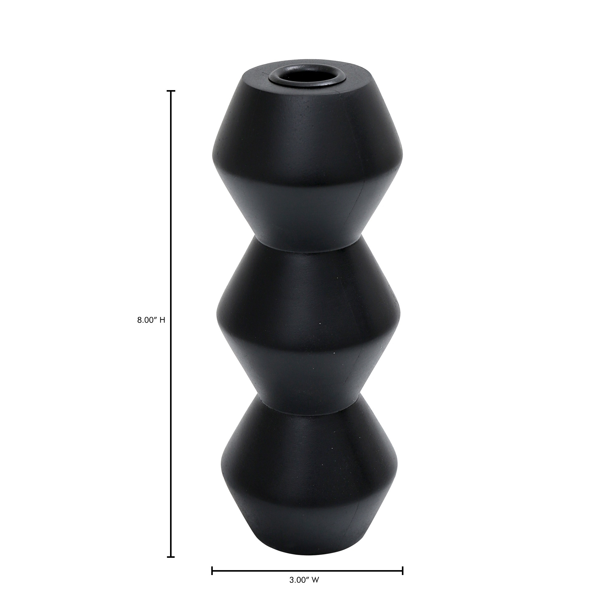 Sequence Large Wooden Candle Holder Black - Image 3