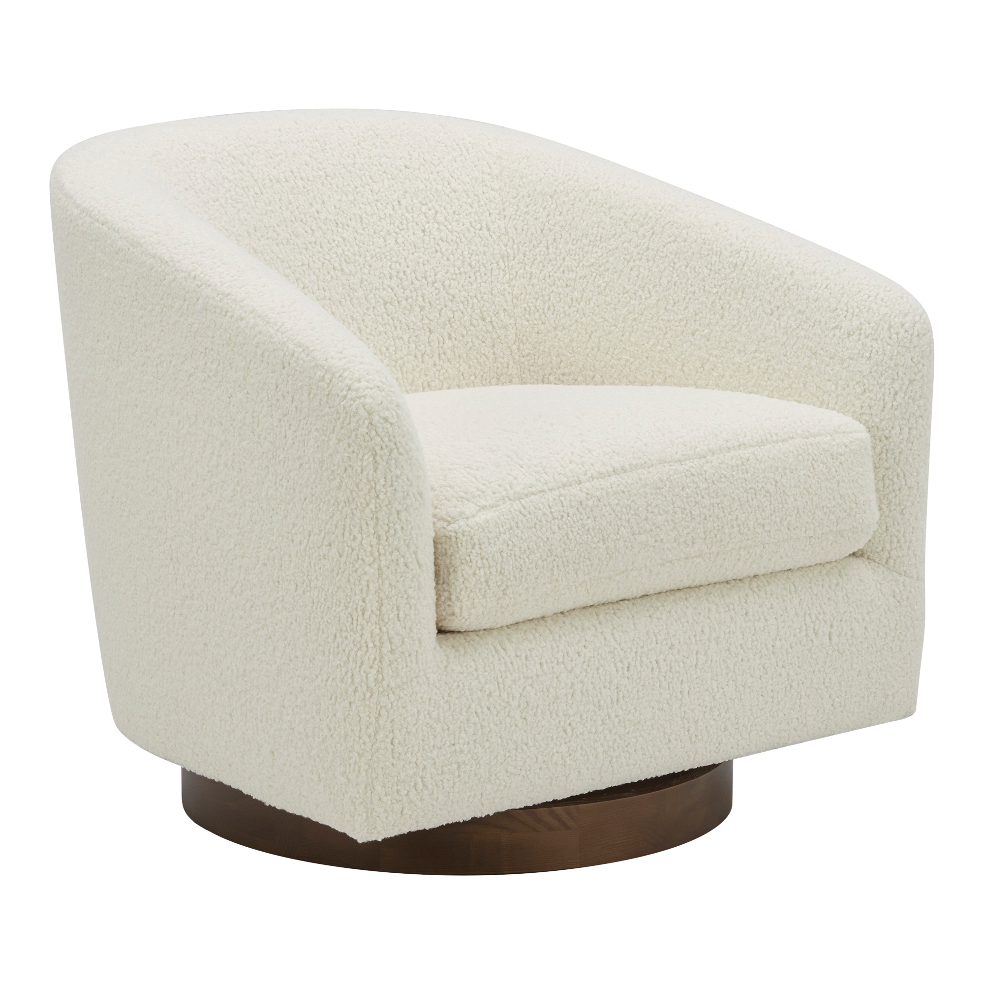 Oscy Swivel Chair Vegan Shearling White - Image 1