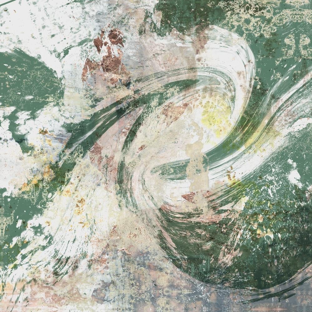 Giant Art 54 in. x 54 in. "Emerald Aerial" by Jennifer Goldberger Wall Art, Green - Image 0