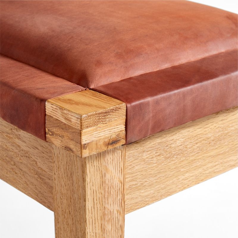 Shinola Hotel Wood and Leather Bench - Image 2