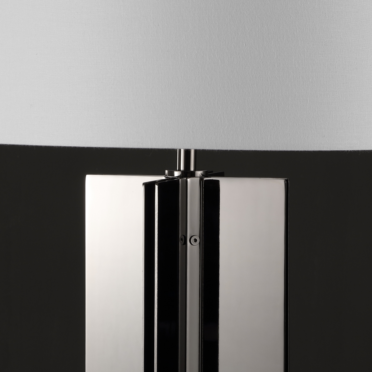 Rollins Square Metal Table Lamp - Nickel / White - Safavieh - Image 3