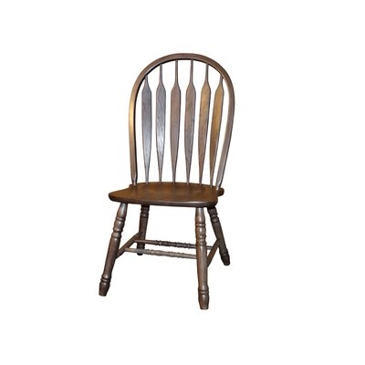 Sisneros Solid Wood Windsor Back Side Chair in Dark Walnut - Image 0
