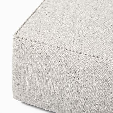 Remi Ottoman, Memory Foam, Yarn Dyed Linen Weave, Graphite, Concealed Support - Image 3