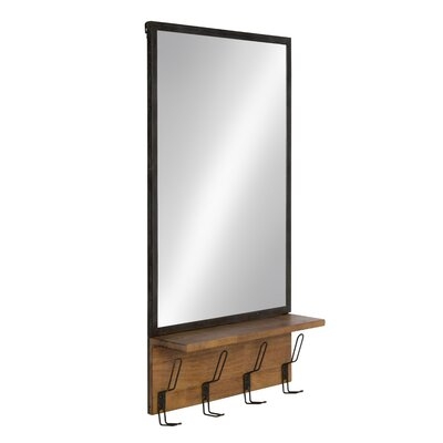 Jacobsen Industrial Distressed Accent Mirror with Shelves - Image 0