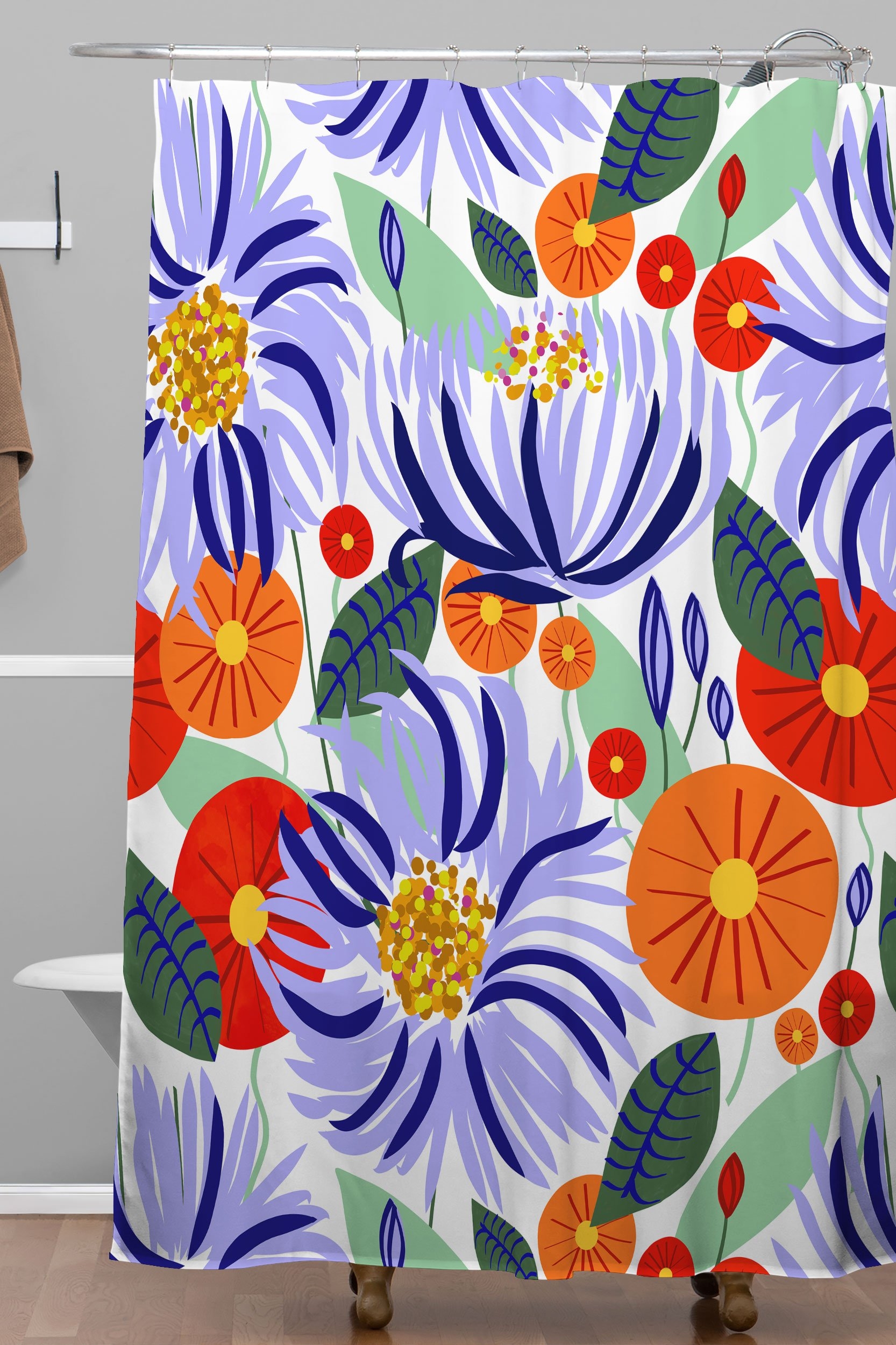83 Oranges Alia Shower Curtain - Standard 71"x74" with Rings - Image 1