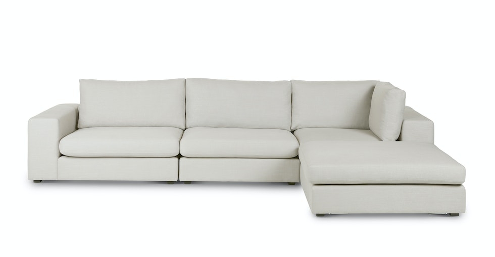 Beta 133.5" Right Modular Sectional - Welsh Gray - Image 0