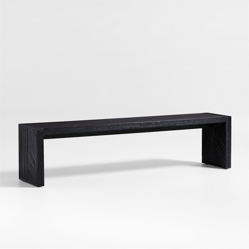 Dunewood 61" Charcoal Wood Dining Bench - Image 2
