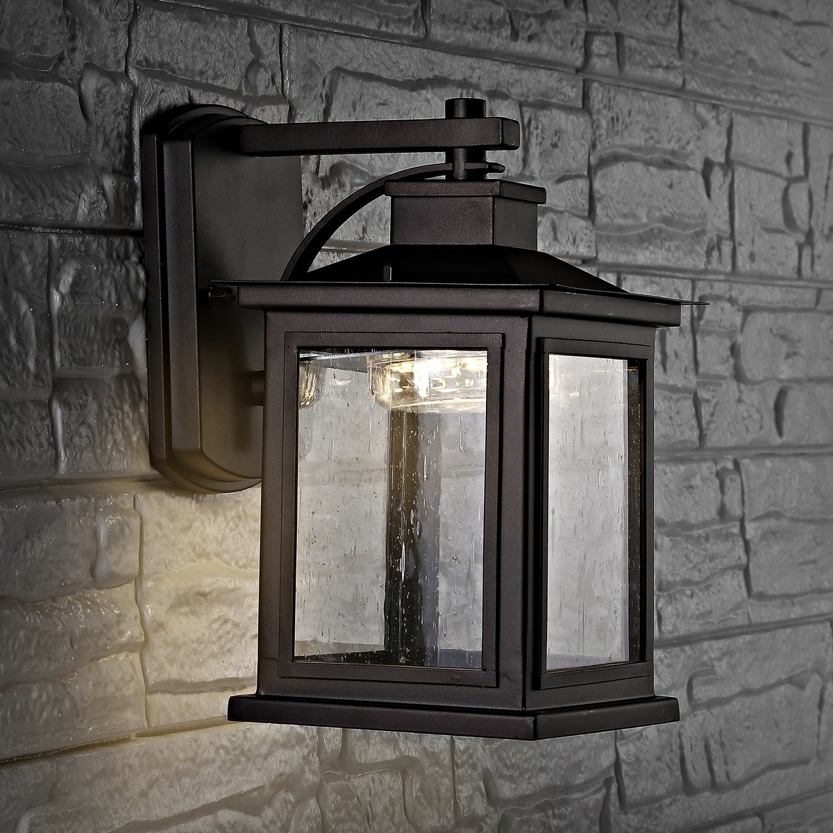 Gorgen Outdoor Wall Lantern - Oil Rub Bronze - Safavieh - Image 1