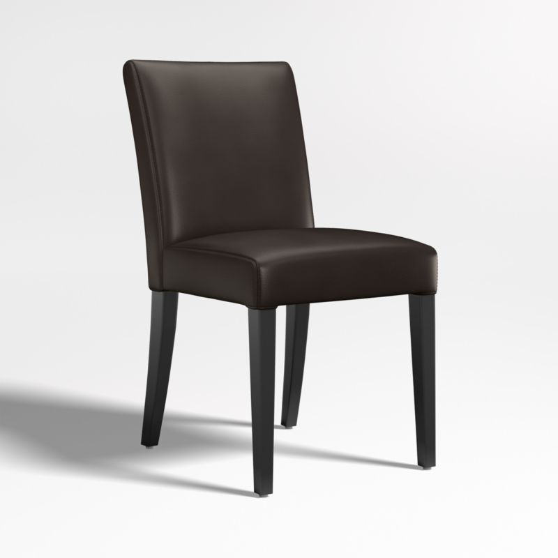 Lowe Chocolate Leather Dining Chair with Ebony Wood Legs - Image 8