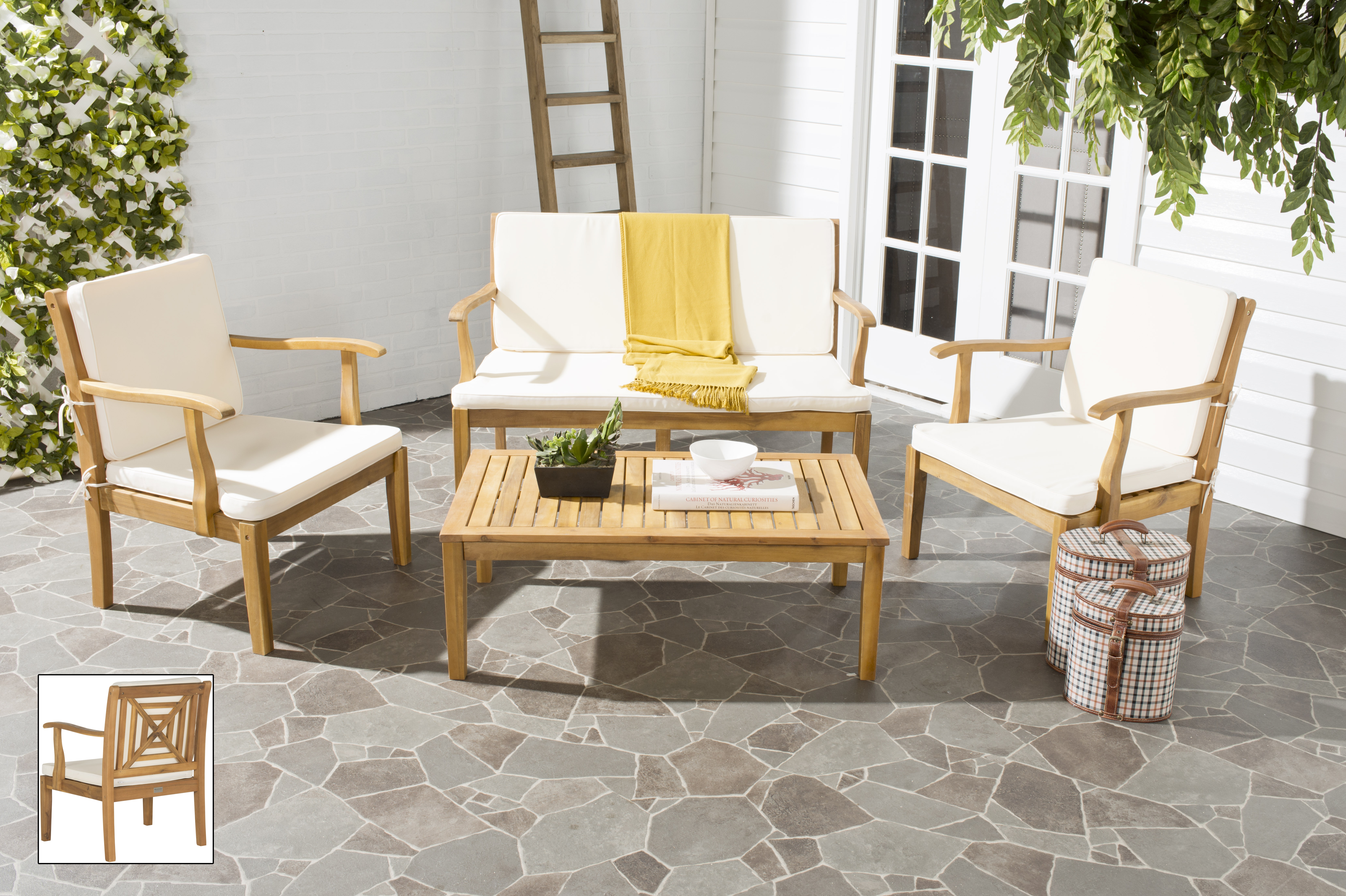 Del Mar 4 Piece Outdoor Set - Natural/Beige - Safavieh - Image 6