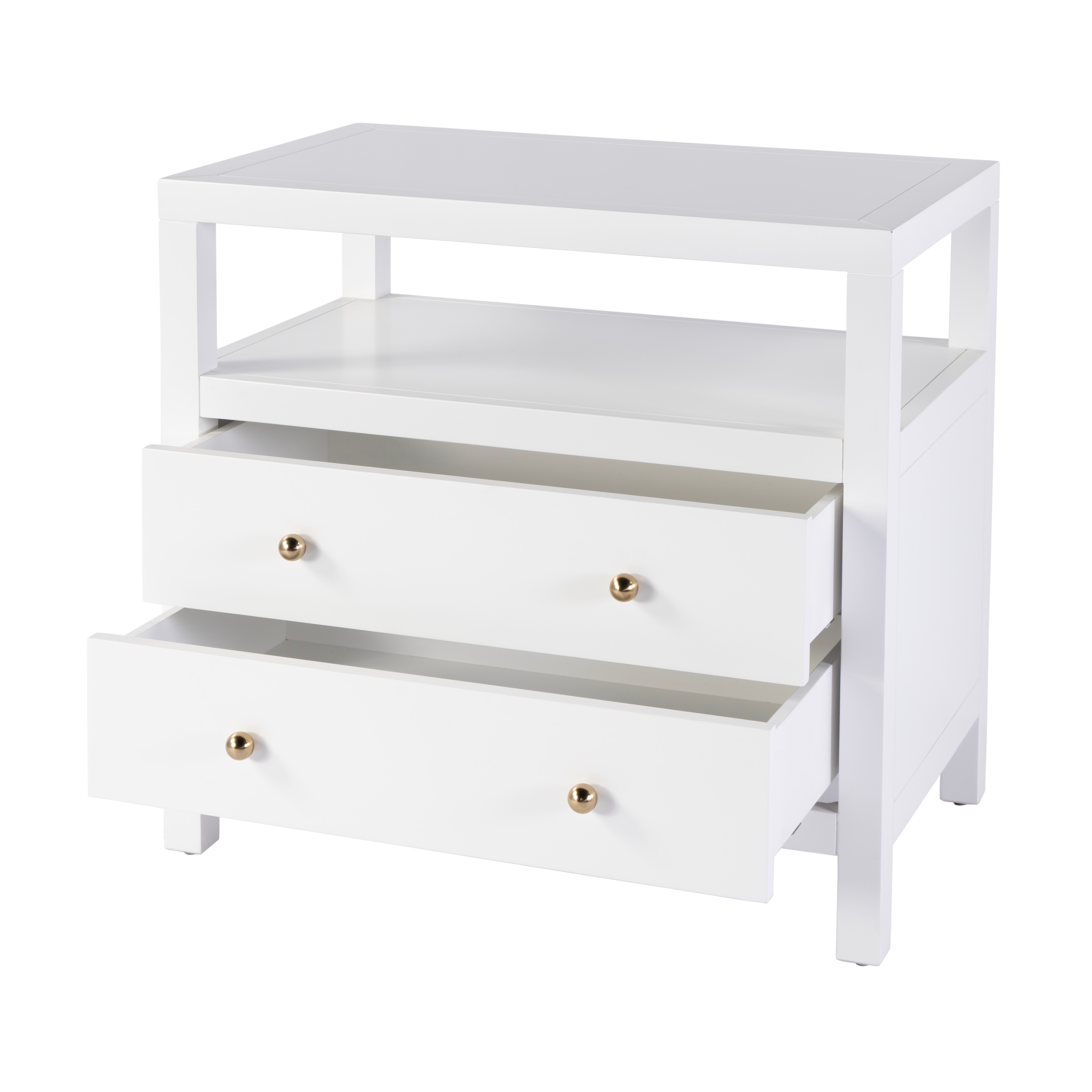 Nora Smooth White Nightstand - Image 3