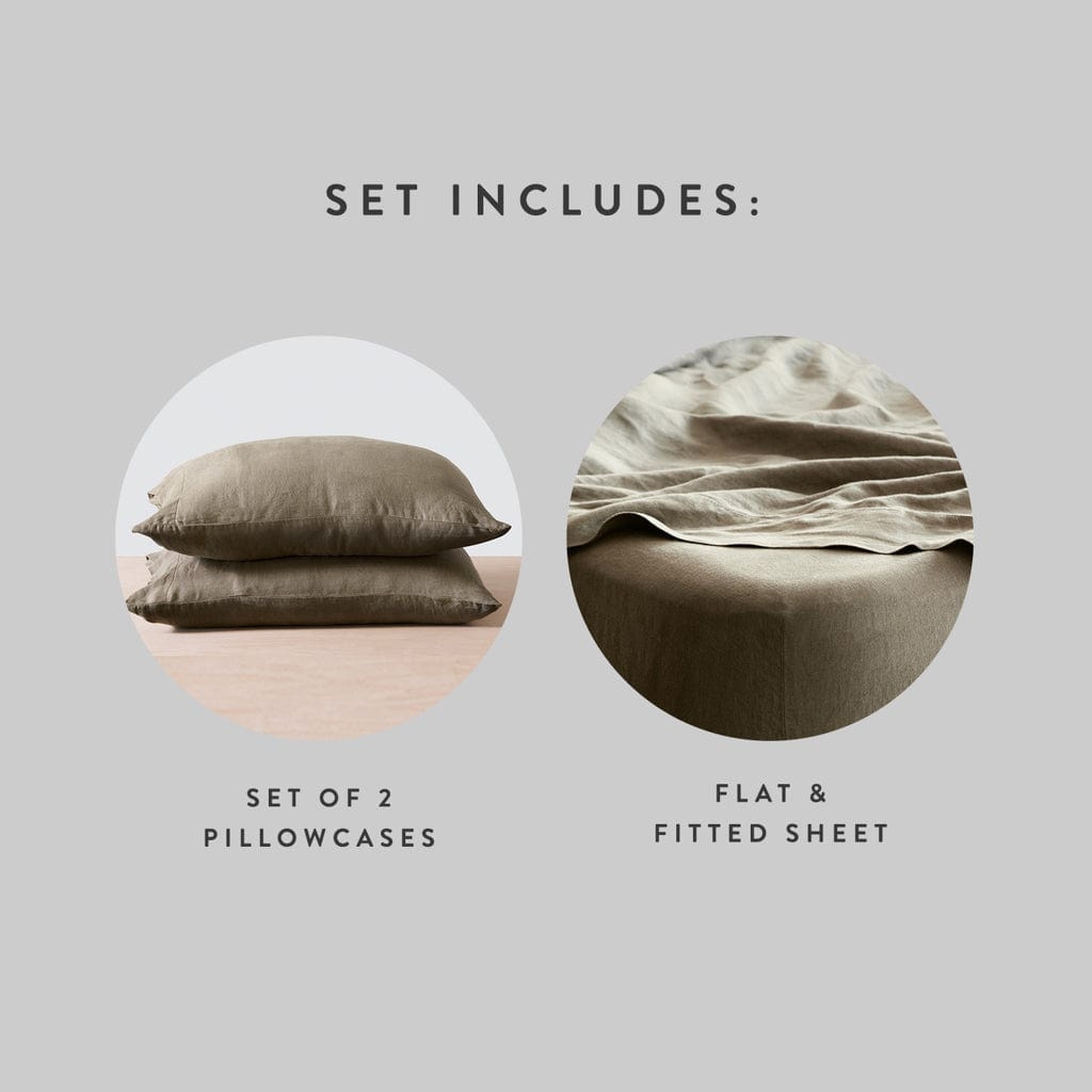 The Citizenry Stonewashed Linen Bed Sheet Set | Full | Black - Image 9