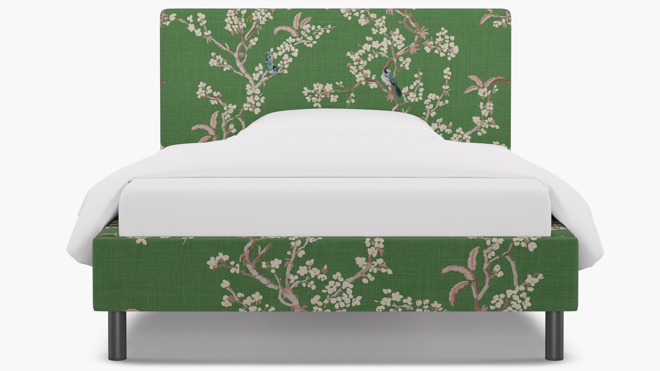 Tailored Platform Bed, Jade Cherry Blossom, Full - Image 0