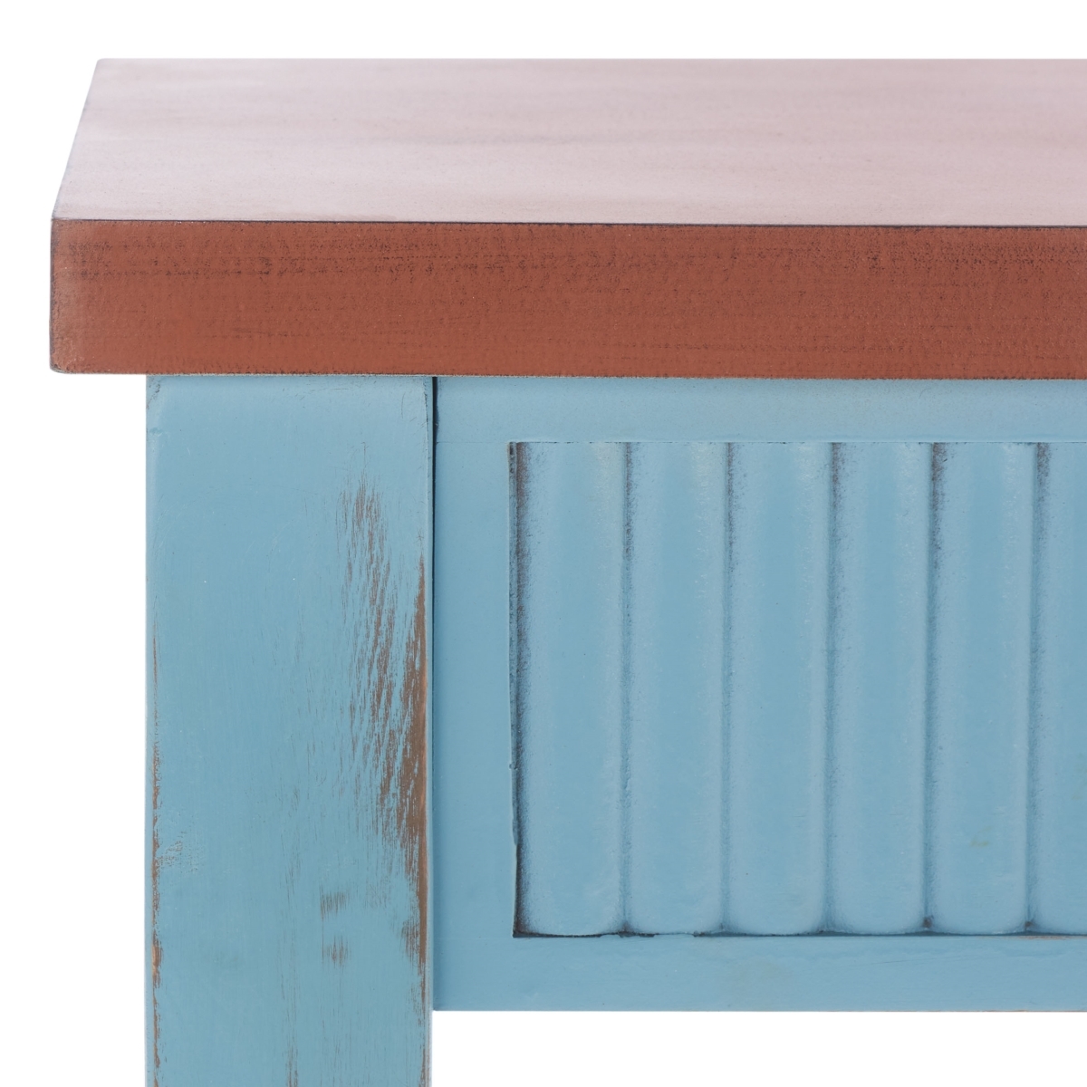 Beale Console - Blue / Oak - Safavieh - Image 2