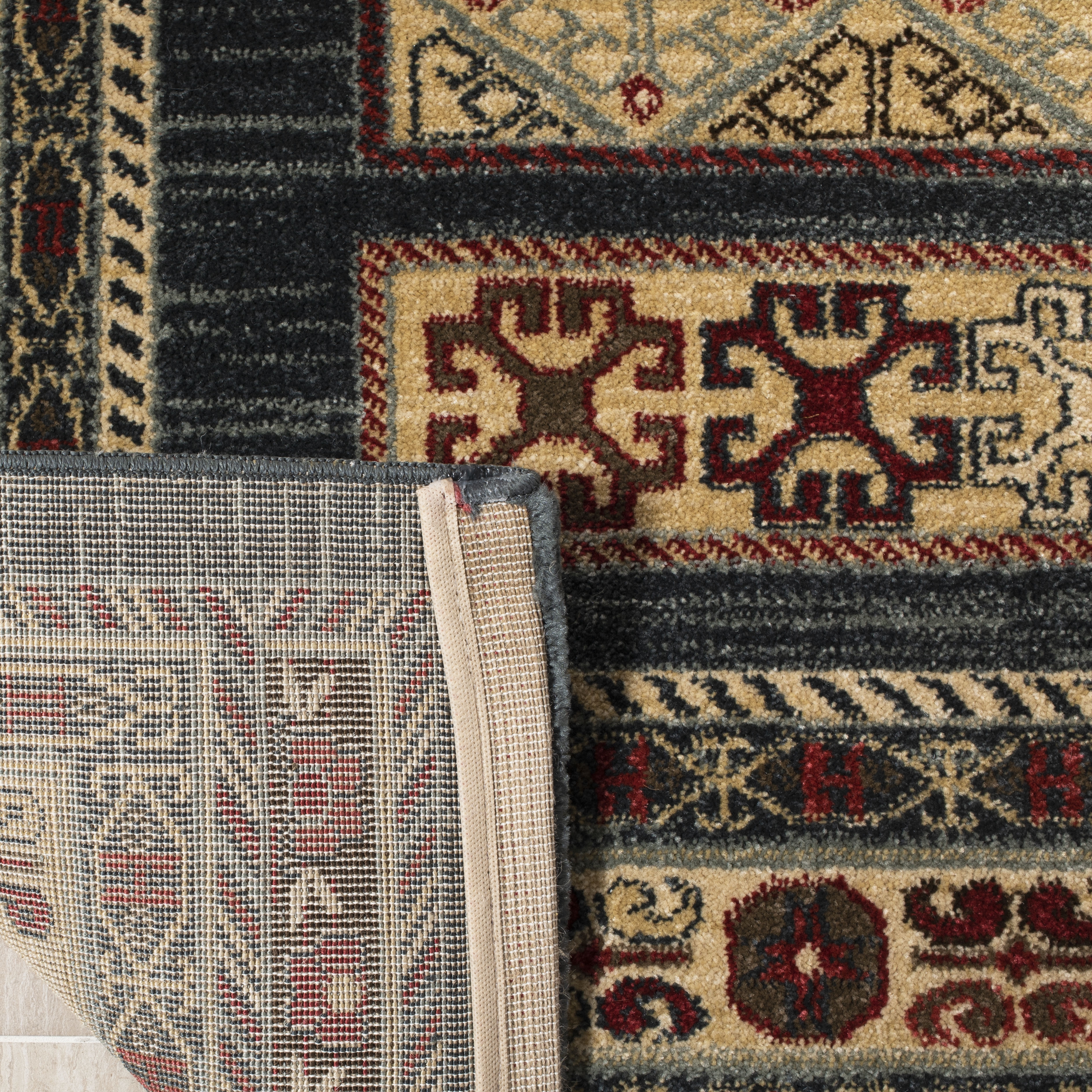 Arlo Home Woven Area Rug, MAH636C, Navy/Cream,  4' X 5' 7" - Image 3