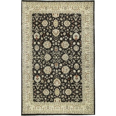 One-of-a-Kind Hand-Knotted Black/Cream 12'11" x 20'8" Wool Area Rug - Image 0