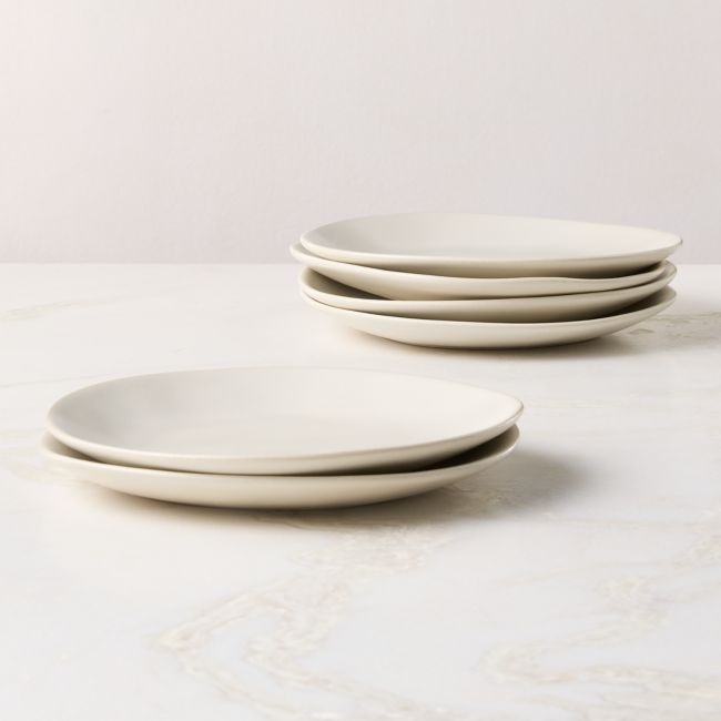 Selene Ivory Stoneware Salad Plates Set of 6 - Image 0