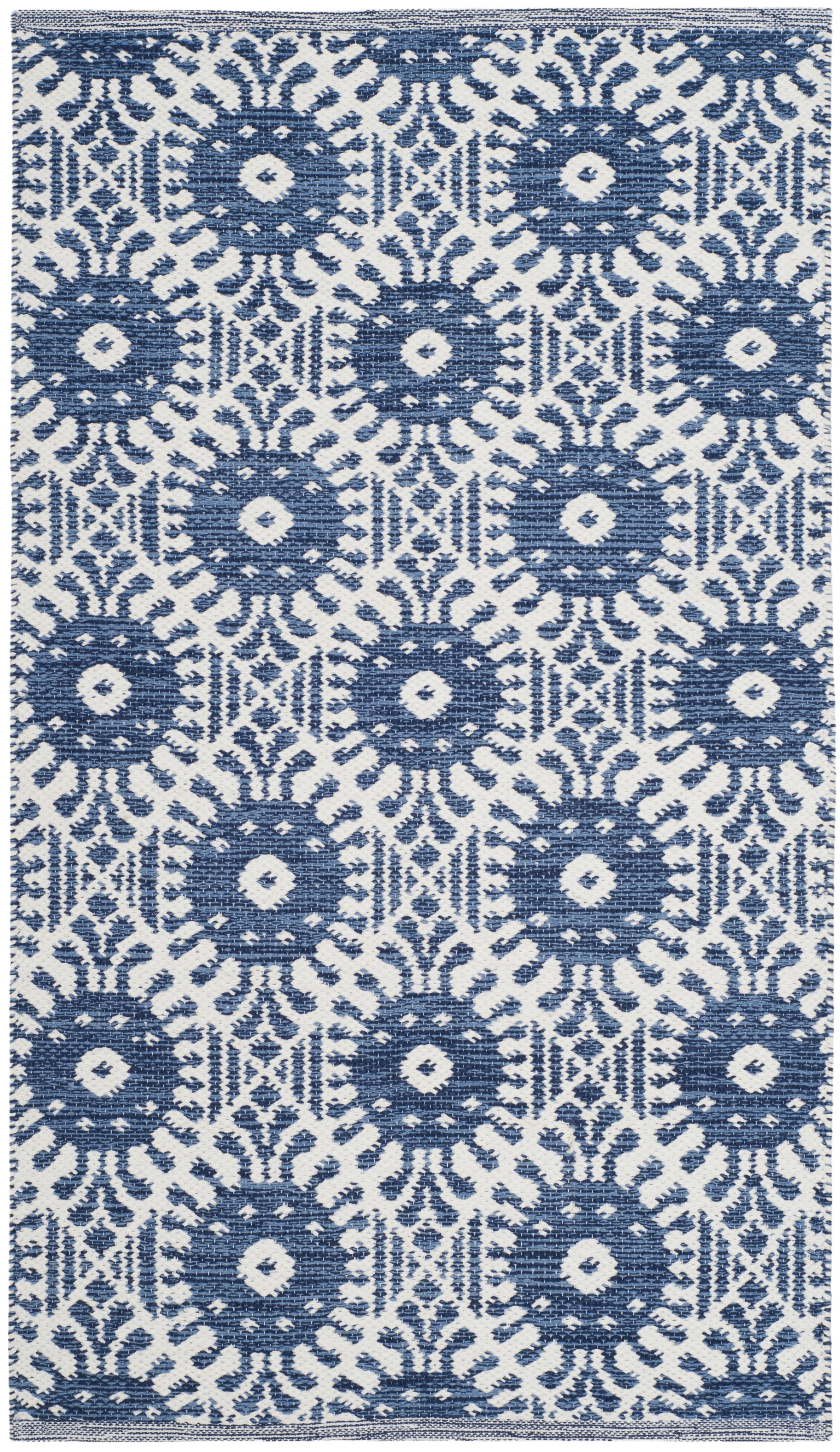 Arlo Home Hand Woven Area Rug, MTK612C, Navy/Ivory,  2' 3" X 7' - Image 0