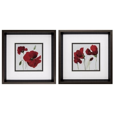 Poppy - 2 Piece Picture Frame Painting Print Set on Glass - Image 0