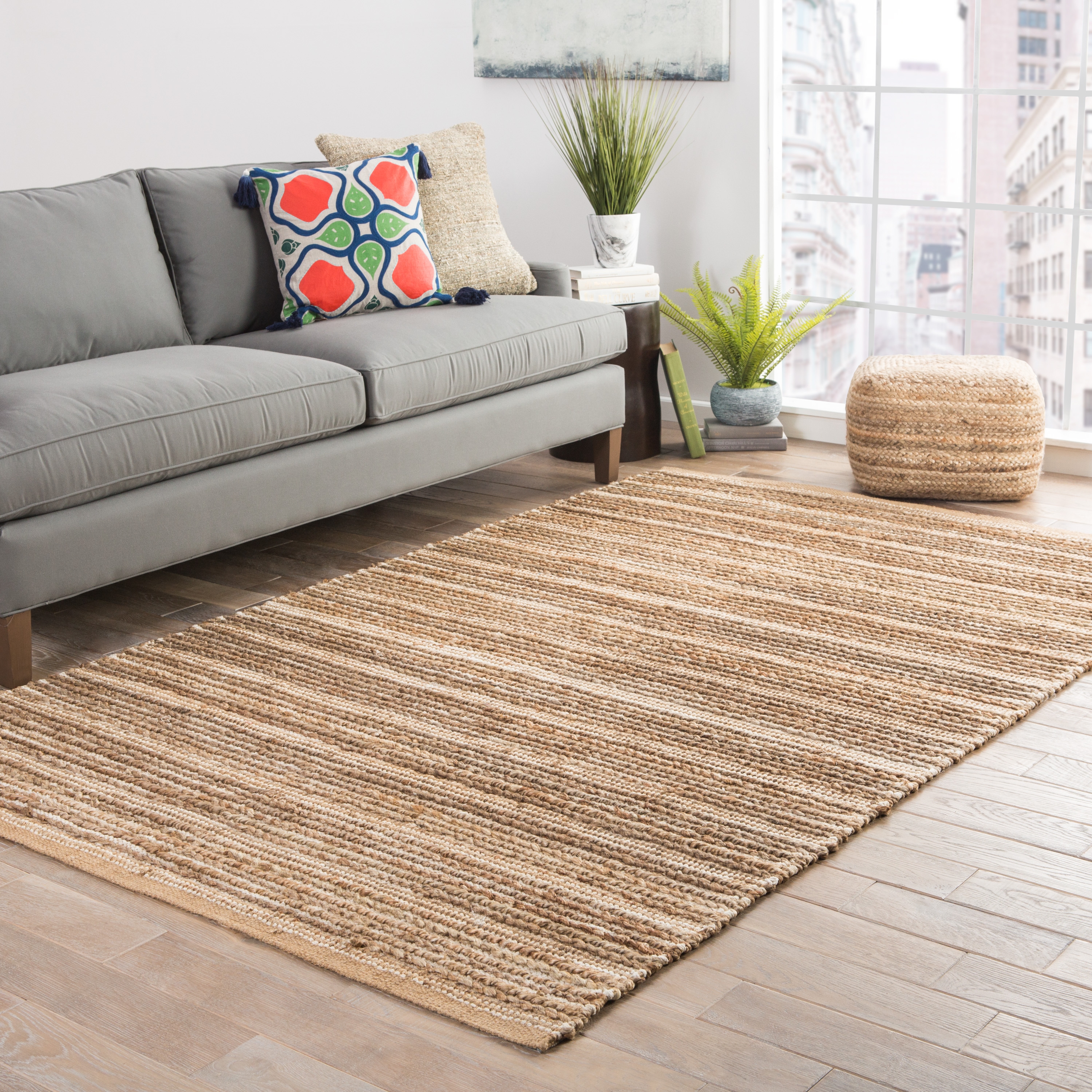 Clifton Natural Solid Tan/ White Area Rug (8' X 10') - Image 4